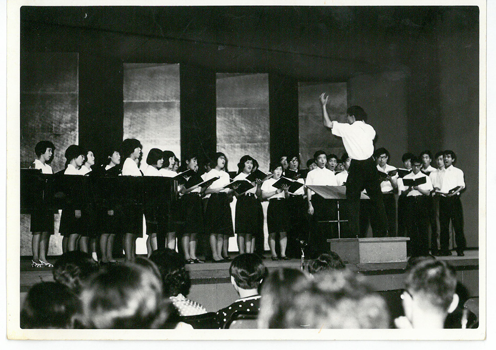 名大グリーンハーモニーの初ステージ。愛知県合唱祭である。